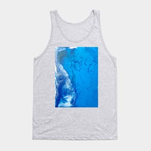 Aerial view ocean waves acrylic painting Tank Top